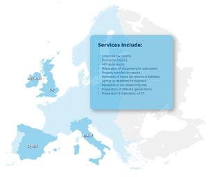 Europe Map - Spain and Italy - Tax Management - ENG