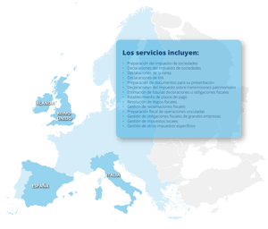 Europe Map - Spain and Italy - Tax Management - ESP